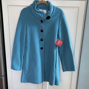 New W/ Tags Janska Audrey Fleece Coat Azure Blue (Pretty!) Size M